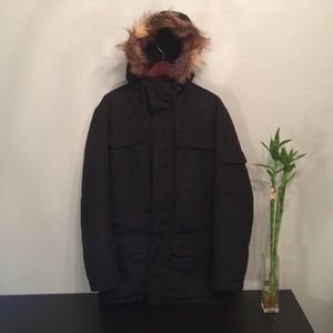 H&M Fur Hoodie Coat